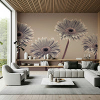 Artistic Gerbera Calm bloom array photo mural bedroom wall