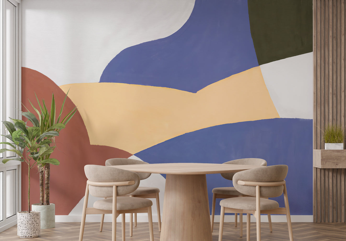 Modern watercolor wallpaper with vivid abstract design