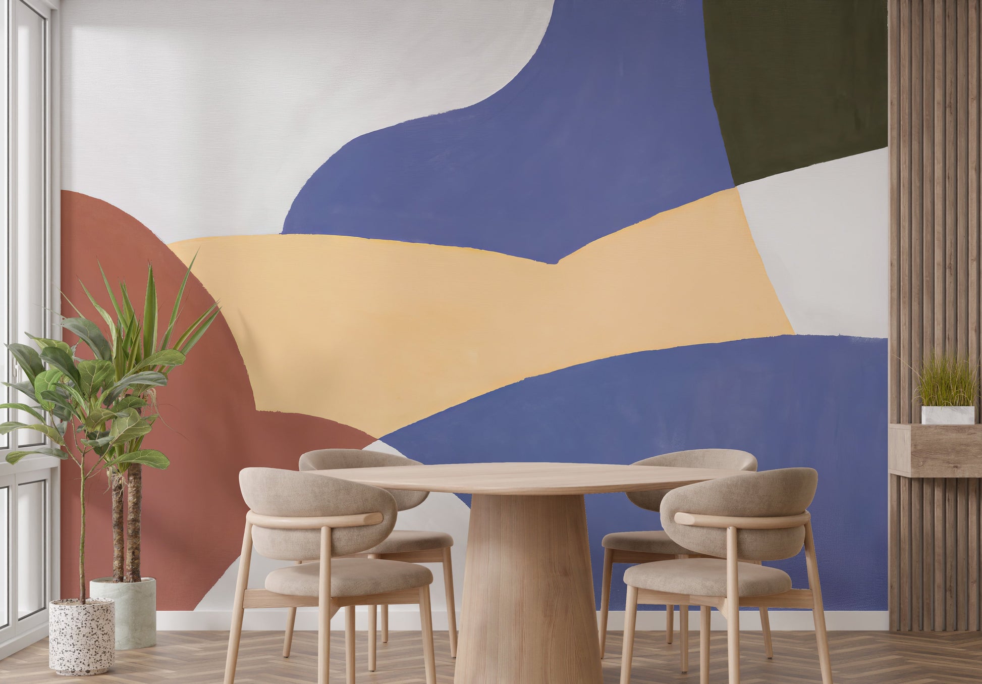 Modern watercolor wallpaper with vivid abstract design