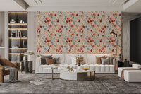 Stylish ornate wallpaper with mosaic florals