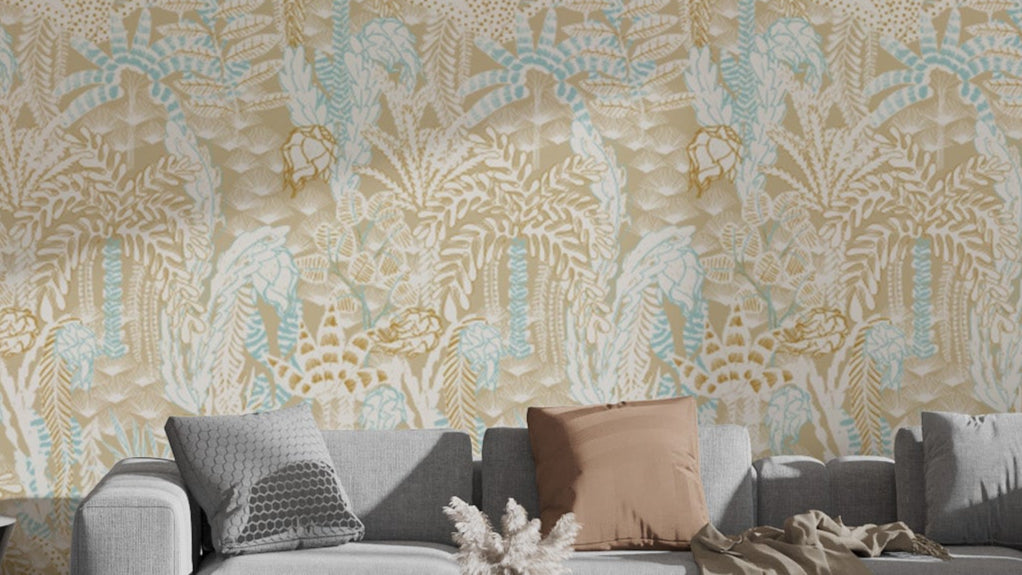 Sandy Shores wallpaper mural with serene beachside scenery.
