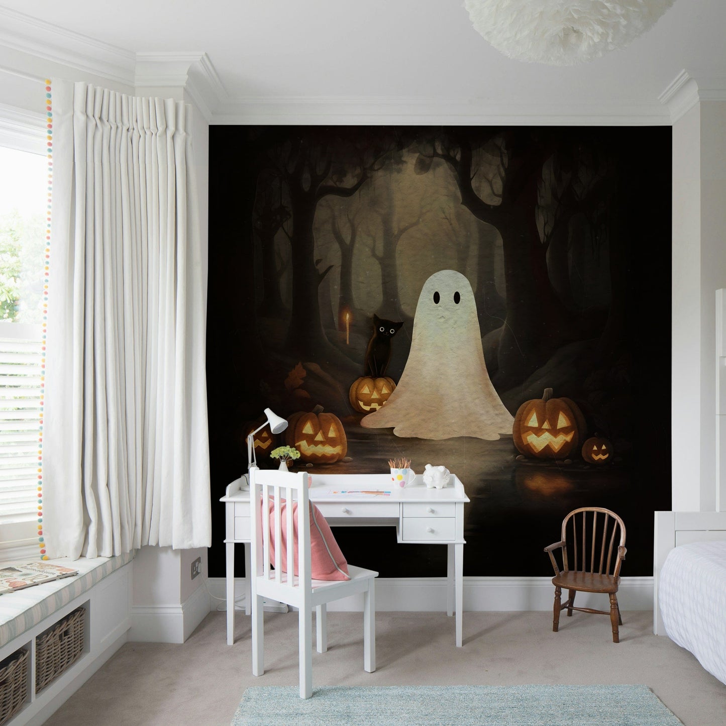 Ghost and Black Cat Wall Mural unique style