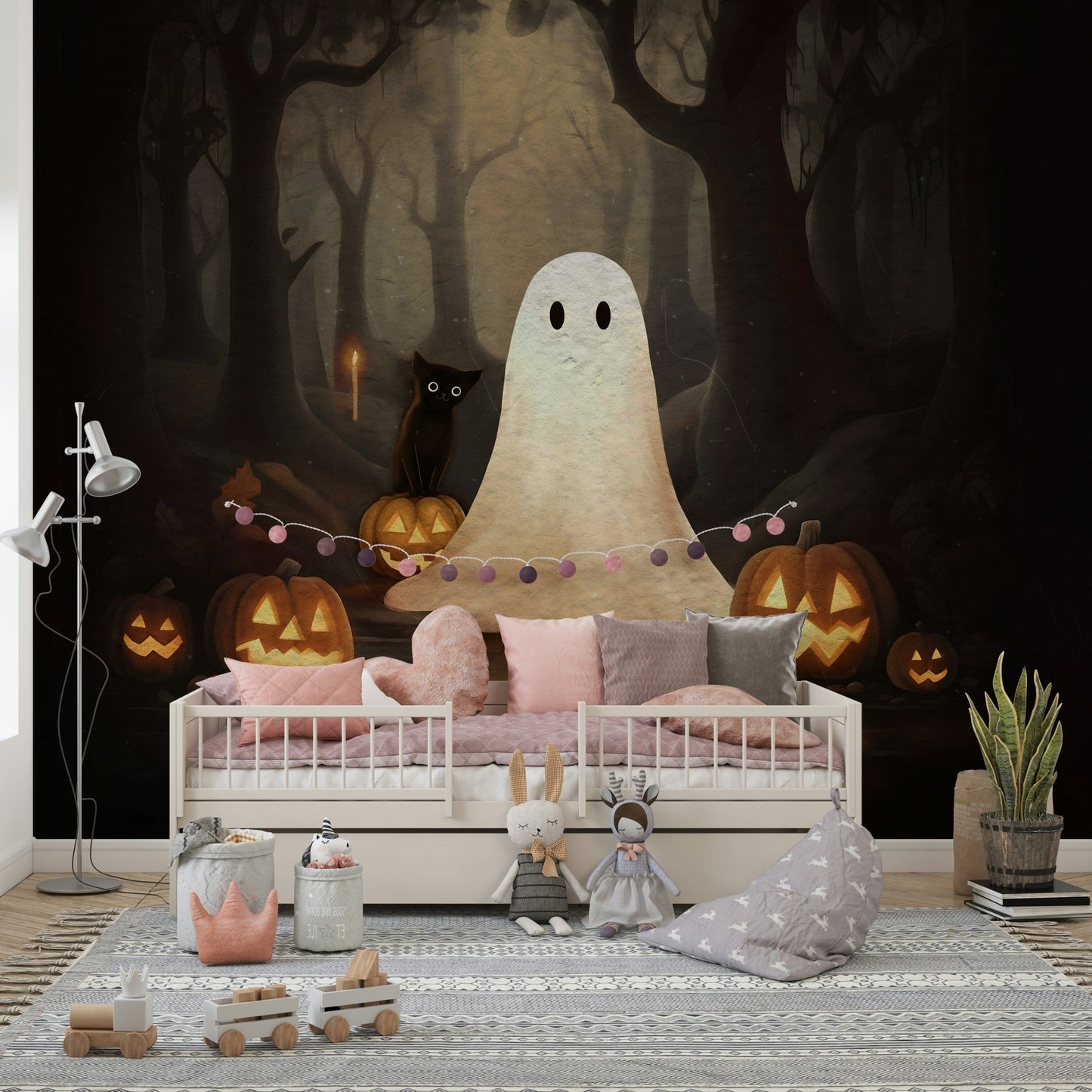 Ghost and Black Cat Wall Mural modern decor
