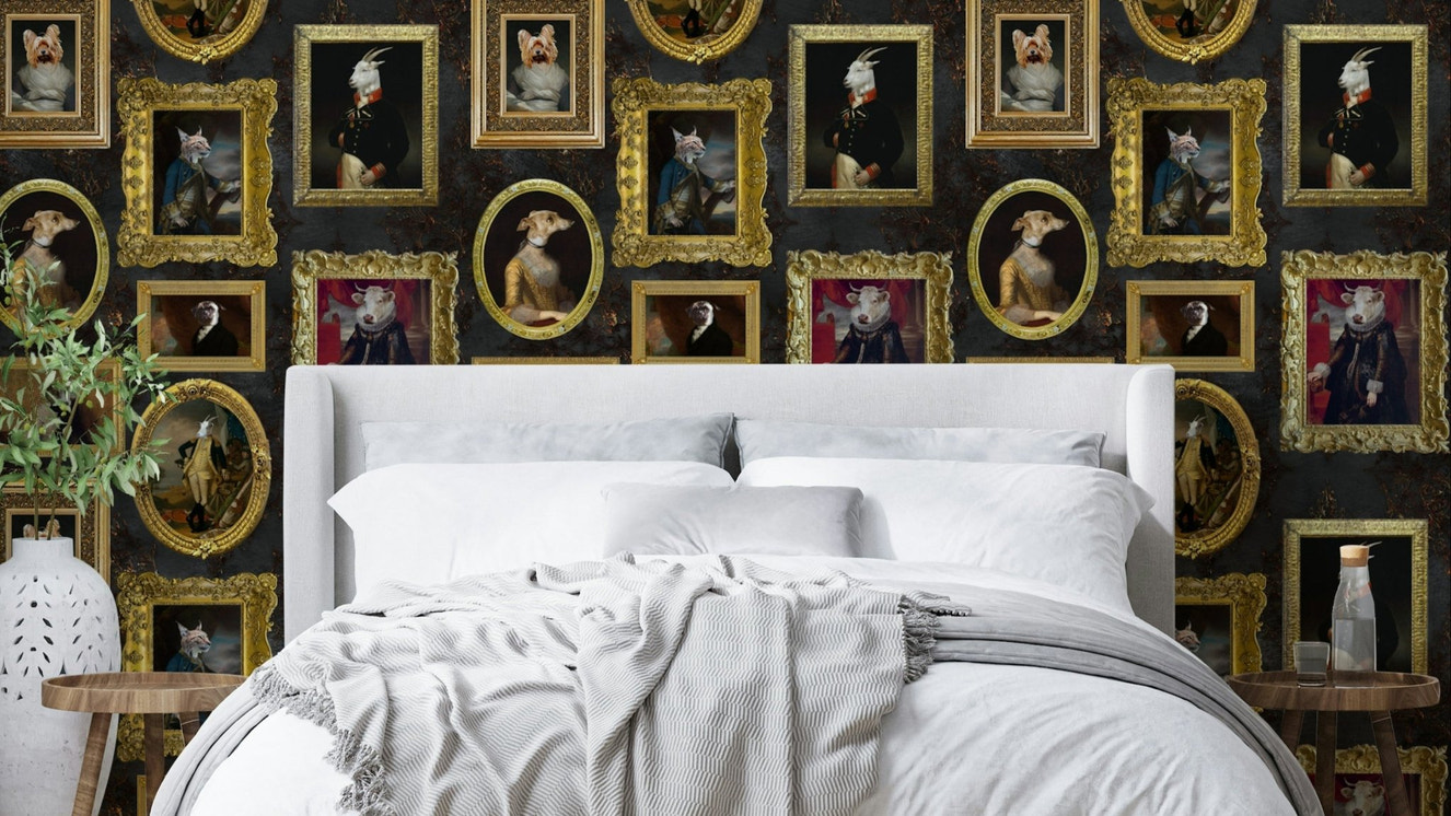 Gilded Animal Aristocracy Wallpaper.

