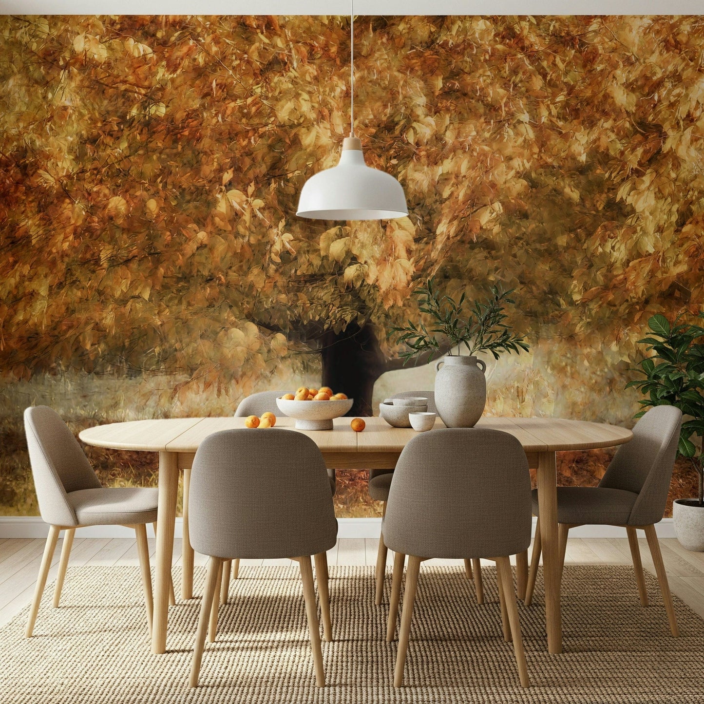 An artistic nature inspired mural for home decor.