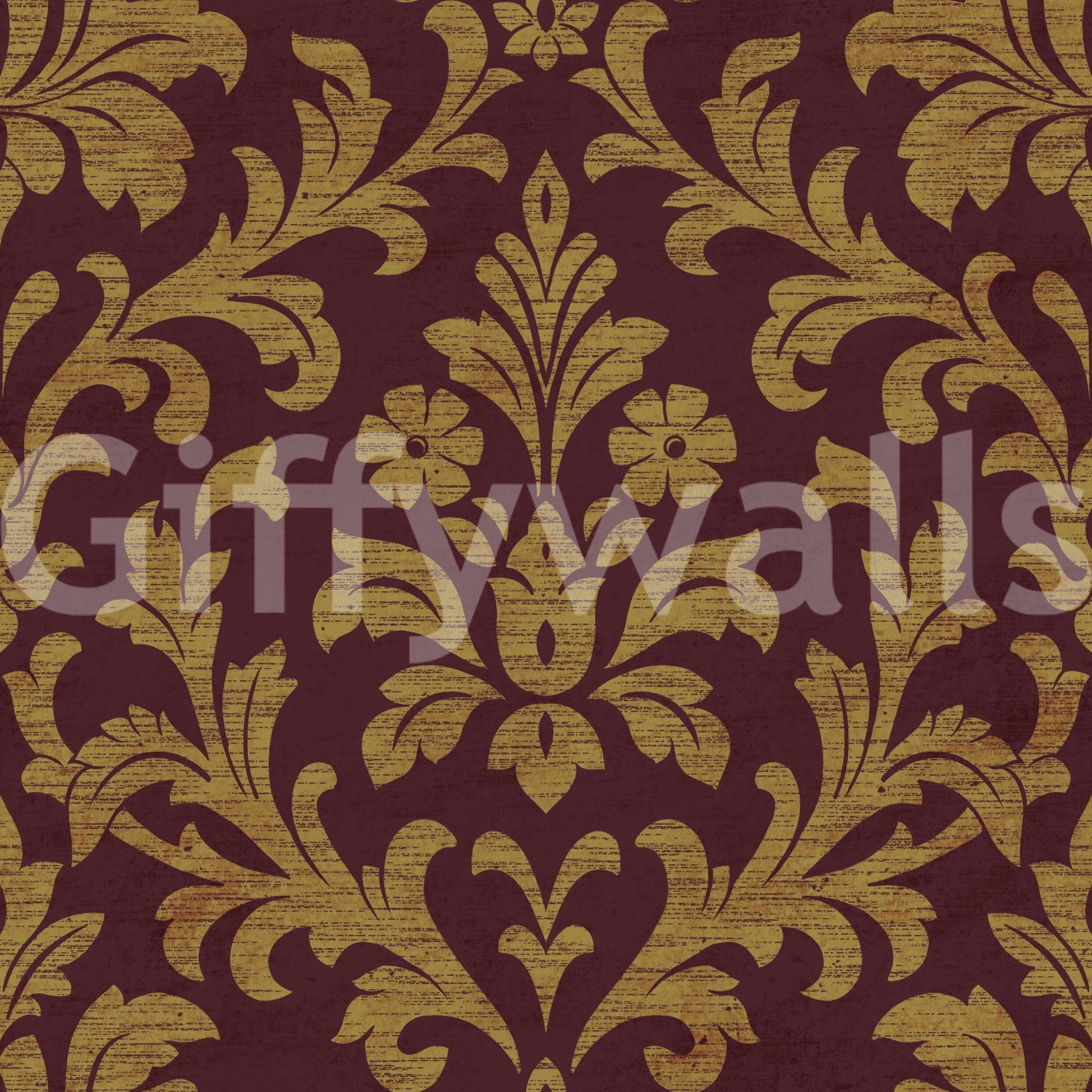 Elegant gilded leaves wall mural with gold accents for home decor.