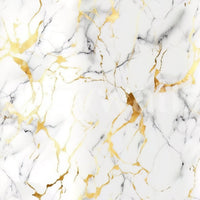 Gilded Marble Swirl wallpaper mural close-up showing the white stone pattern with gold and grey veins