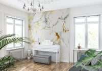 Gilded Marble Swirl Wallpaper — elegant flowing marble veins with luxurious gilded touches.