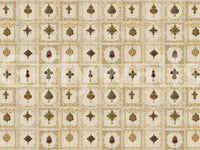 Pearl drops hang from jeweled crosses in this Gilded Relics Pattern wall mural.