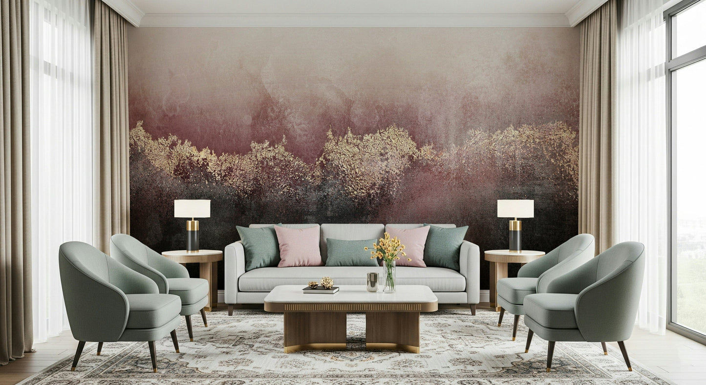 A beautiful modern art wall mural of delicate roses.