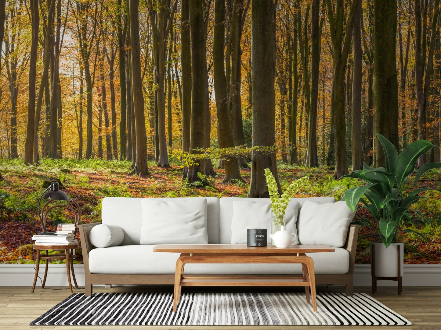 Breathtaking Gilded Woods forest path photographic wall art poster.