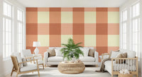 Gingham Peach Linen Texture Country Wallpaper⁠