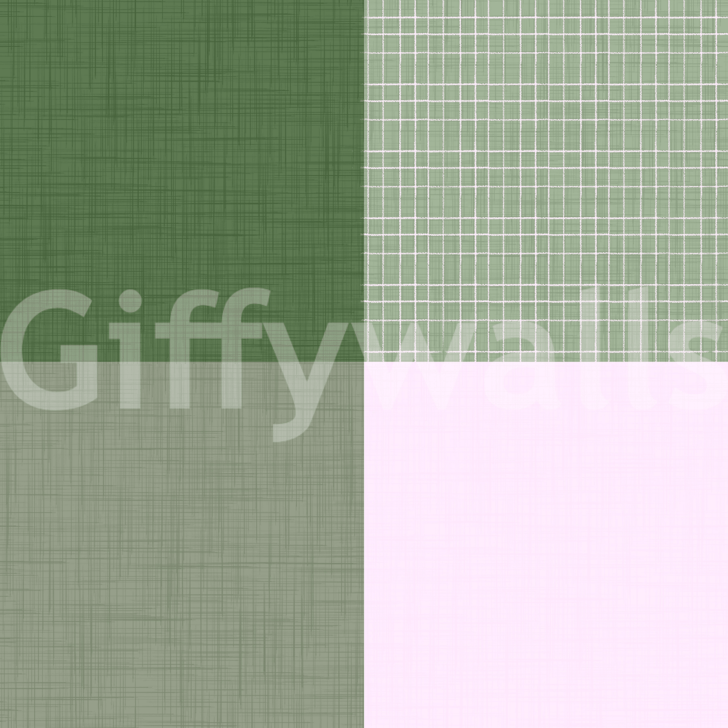 Gingham Sage Linen Texture Country Wallpaper⁠