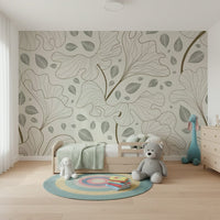 Graceful Timeless Ginkgo Garden wall mural, artistic foliage.