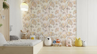 Wallpaper with a serene ginkgo leaf pattern.

