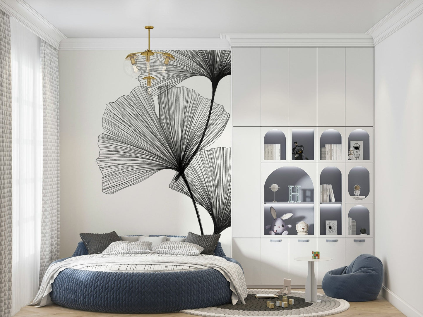 Ginkgo Line Wall Mural