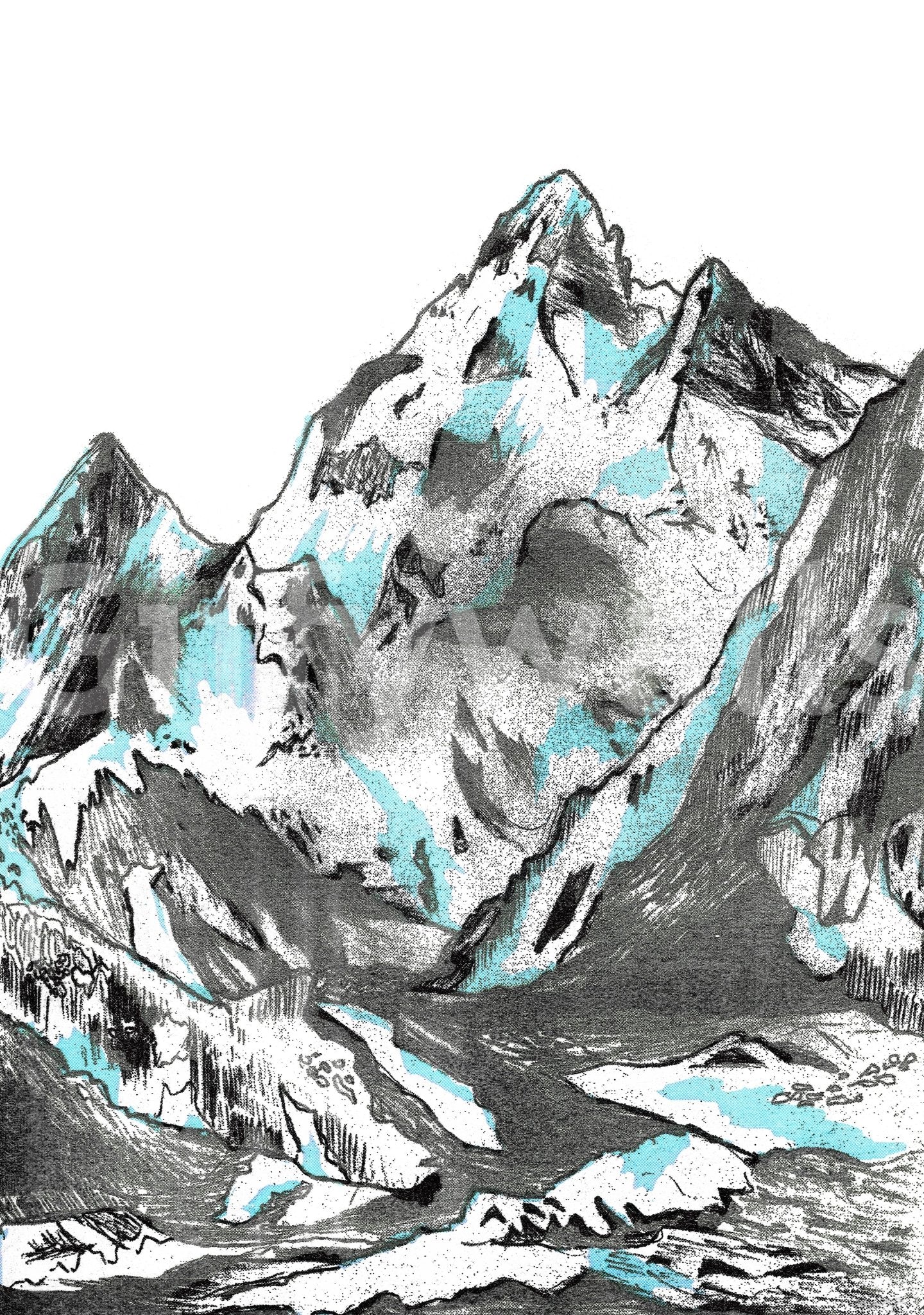 Abstract patterns of ice cracks or snowdrifts.
