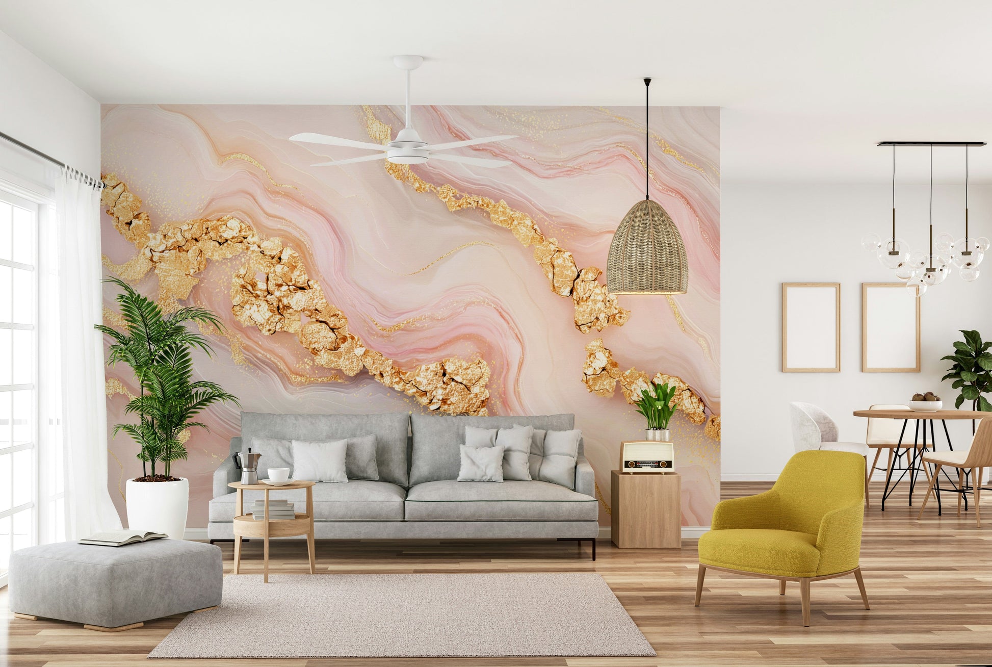 A sophisticated and artistic wall covering.

