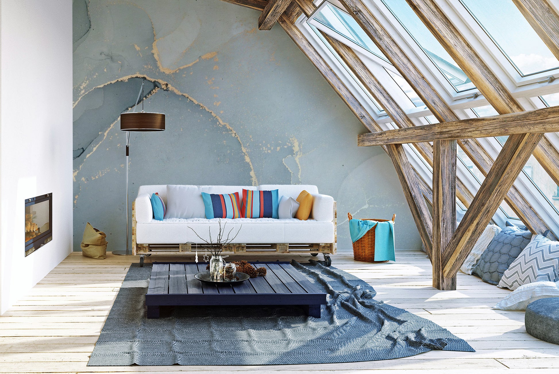 Grey Alcohol Ink Art Wallpaper Mural - Giffywalls