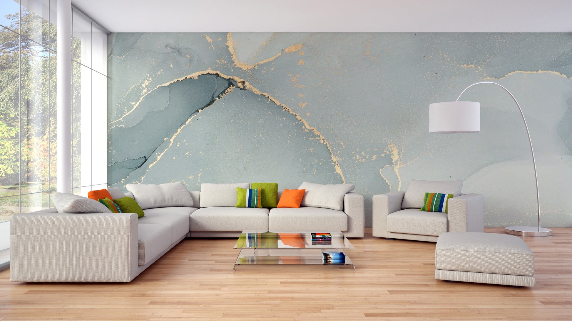 Fluid Grey Alcohol Ink Art Mural
