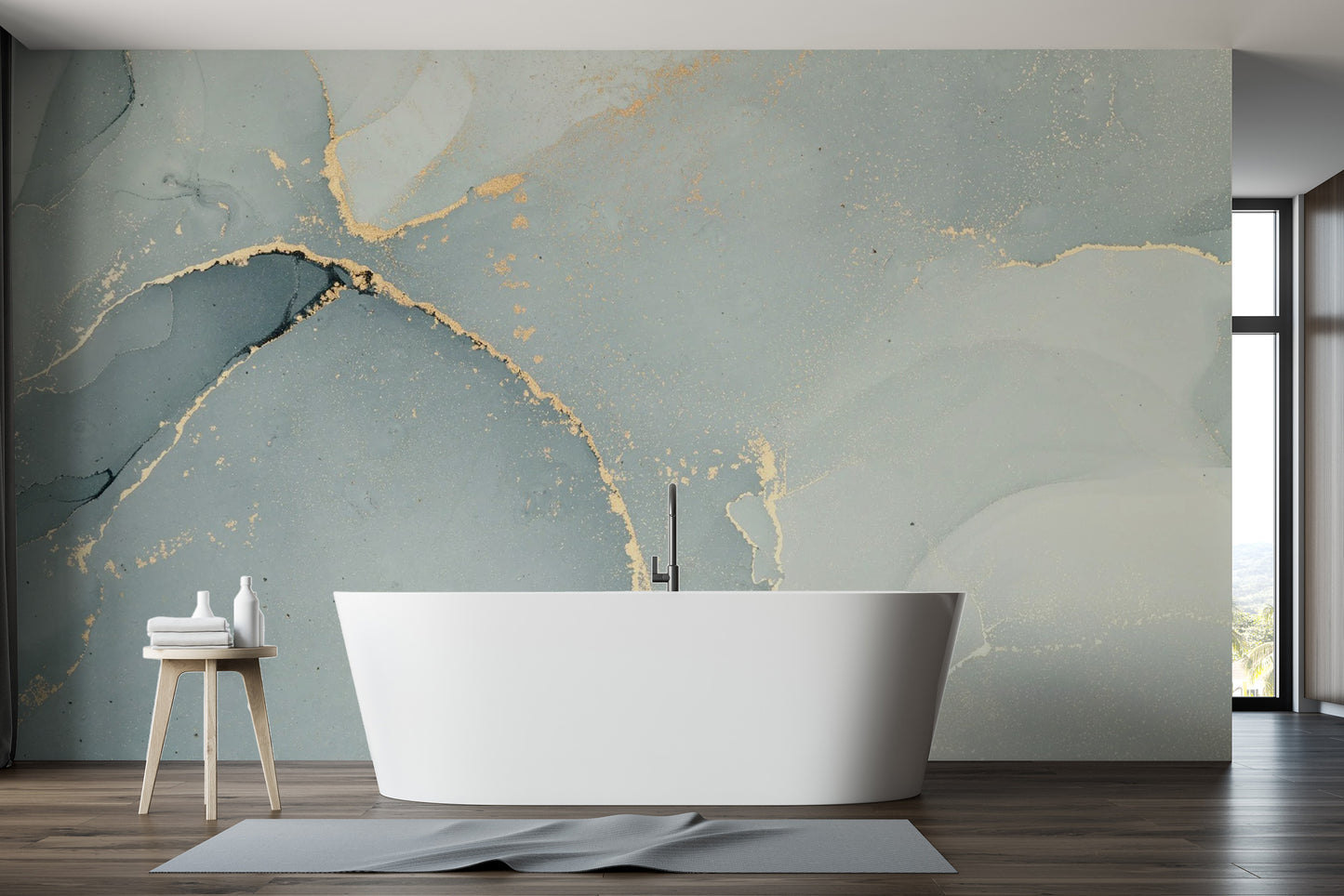 Elegant Grey Alcohol Ink Wall Mural
