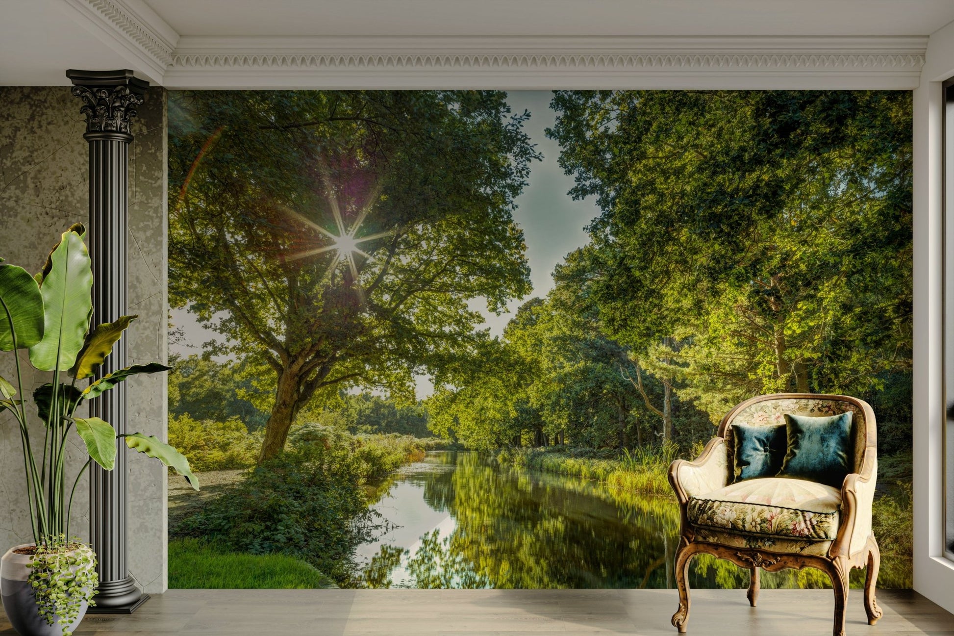 The mood is peaceful and fresh.

