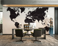 Modern world map wall mural

