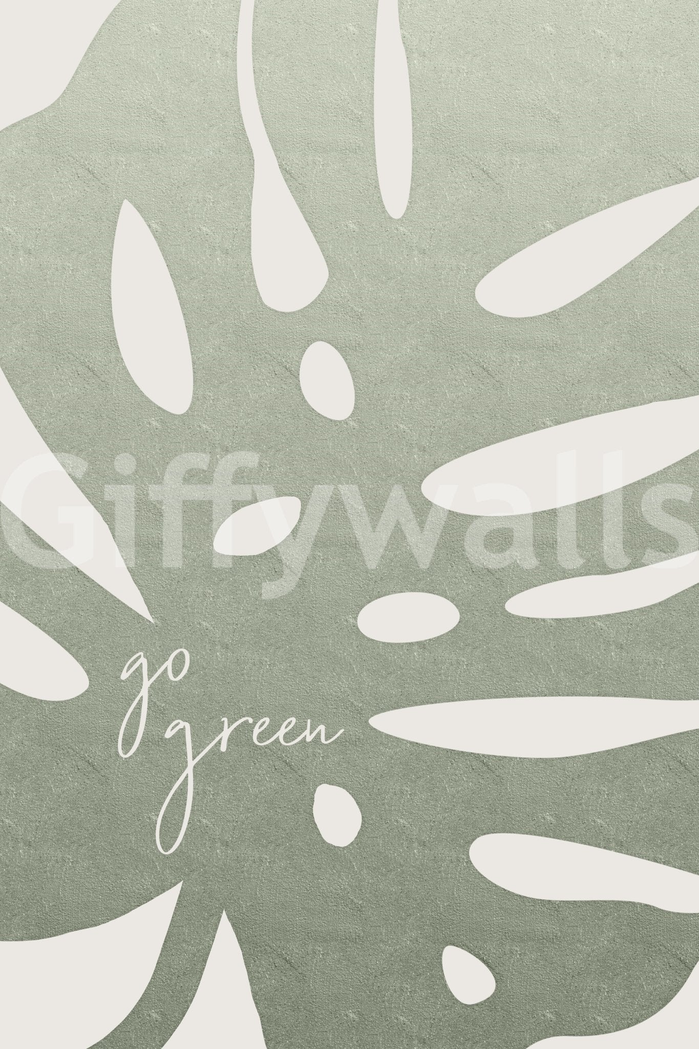 Calming green foliage wall mural for peaceful spaces

