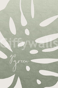 Calming green foliage wall mural for peaceful spaces

