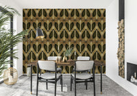 Artistic golden swirls Softy Dèco Geometries Gold Chic wallpaper.