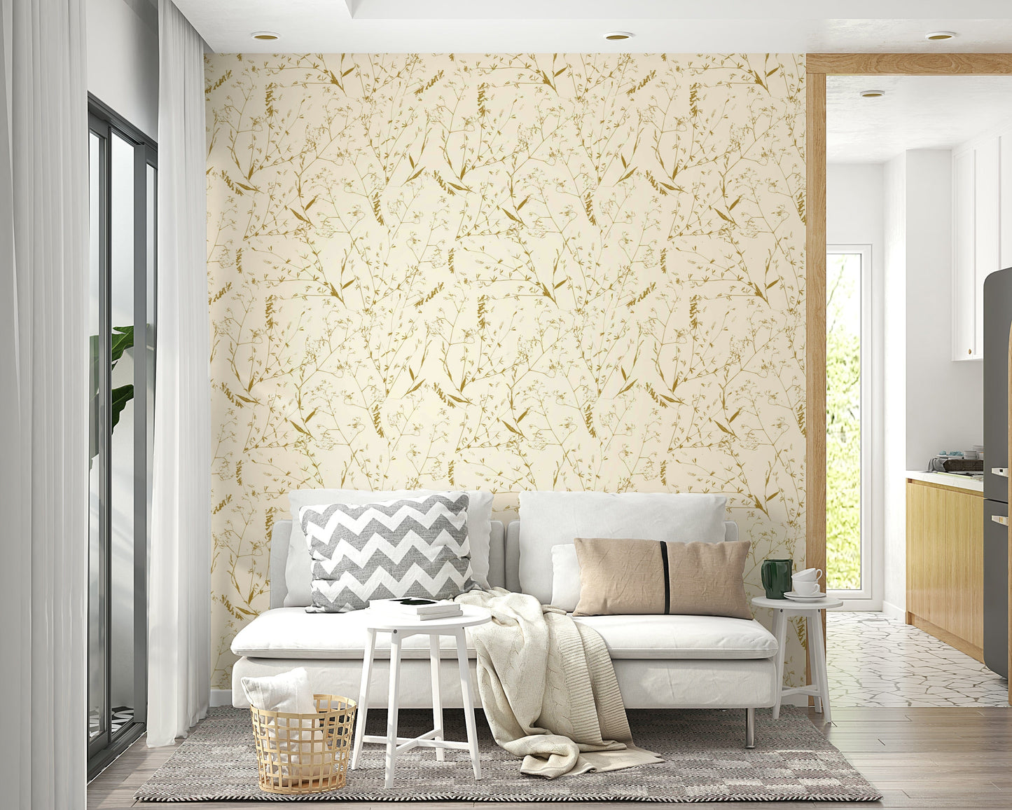 Subtle Summer Meadow tranquil wall covering