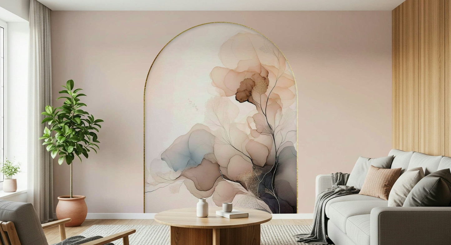 Delicate Floral Mist Wall Mural