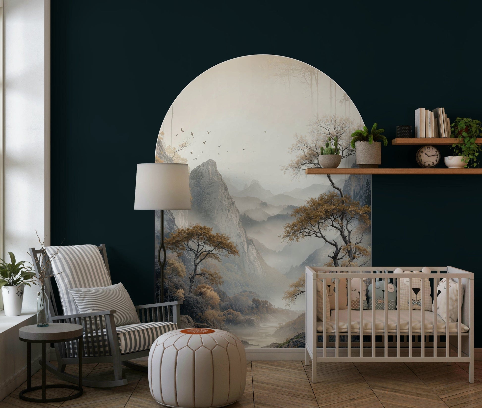 Golden Tree Archway wall mural featuring a majestic tree with golden leaves forming a graceful arch.