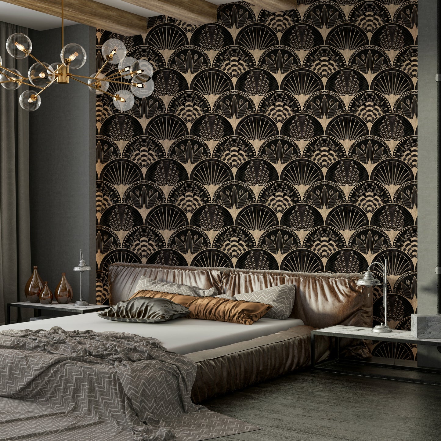 Black base vintage wall design

