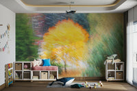 Blurred autumn forest wall art
