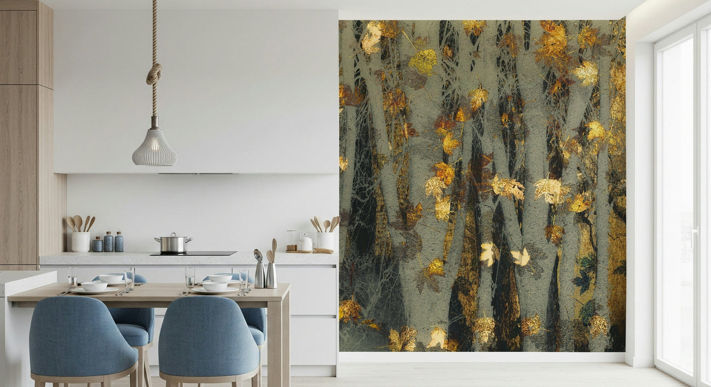 Gilded Autumn Woods Wall Mural -2163434