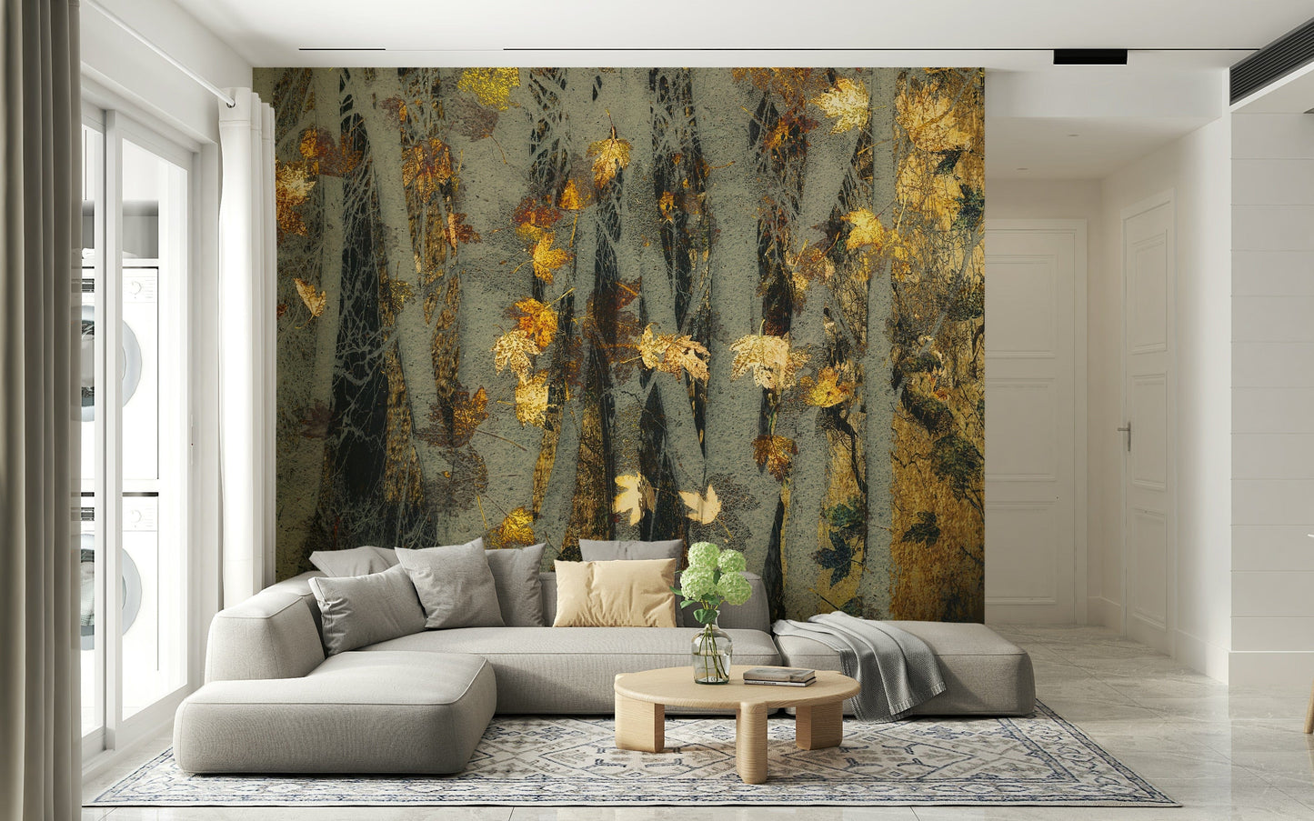 Gilded Autumn Woods Wall Mural -2163434