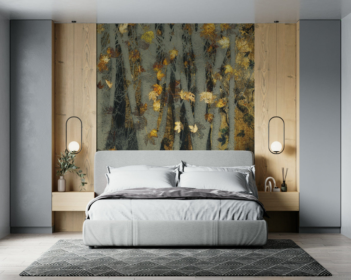 Gilded Autumn Woods Wall Mural -2163434