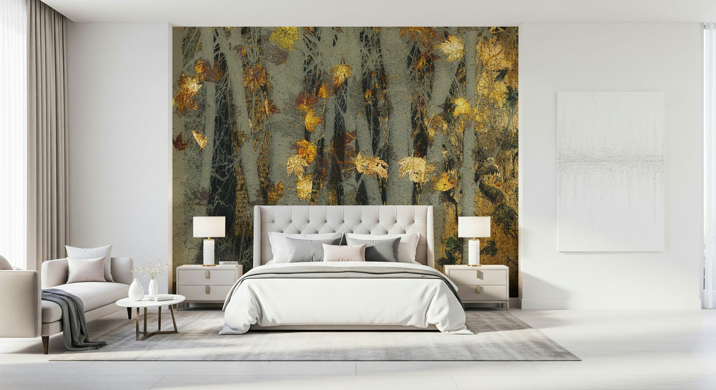 Gilded Autumn Woods Wall Mural -2163434
