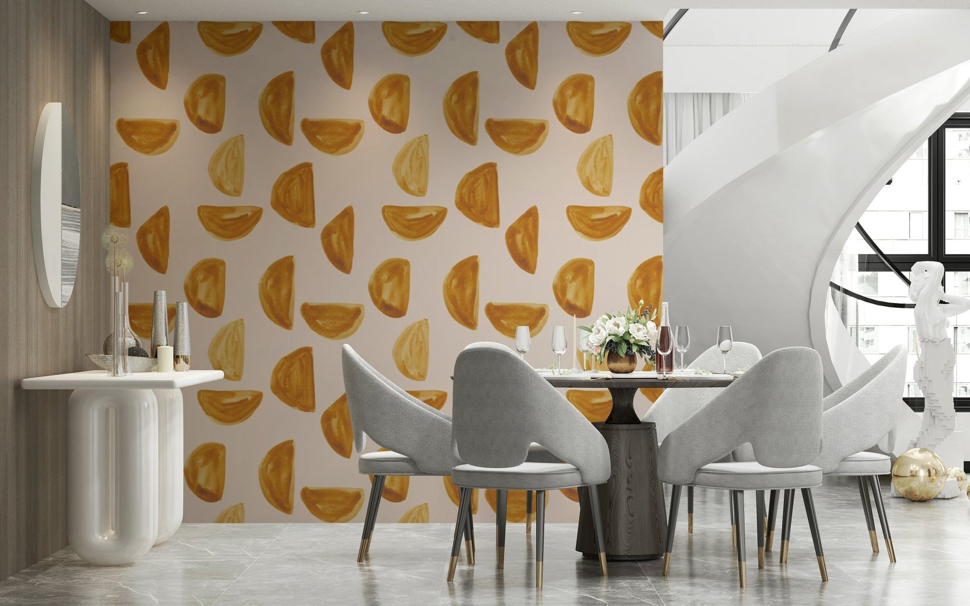 Bold golden brush marks creating a sophisticated, textured aesthetic.