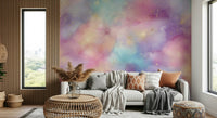 Elegant violet hues decorate Golden Dust Fantasy wallpaper.