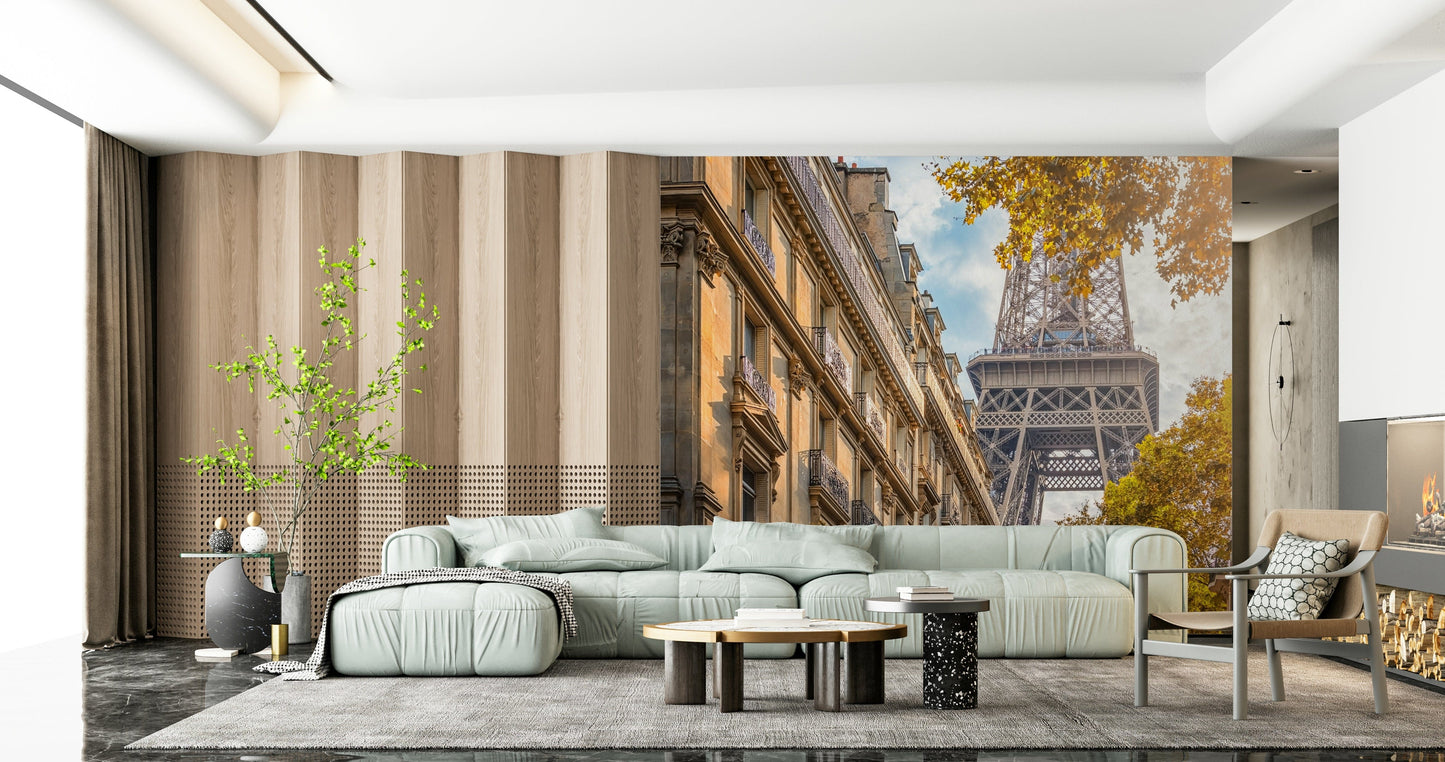 Eiffel's Golden Hour Wall Mural