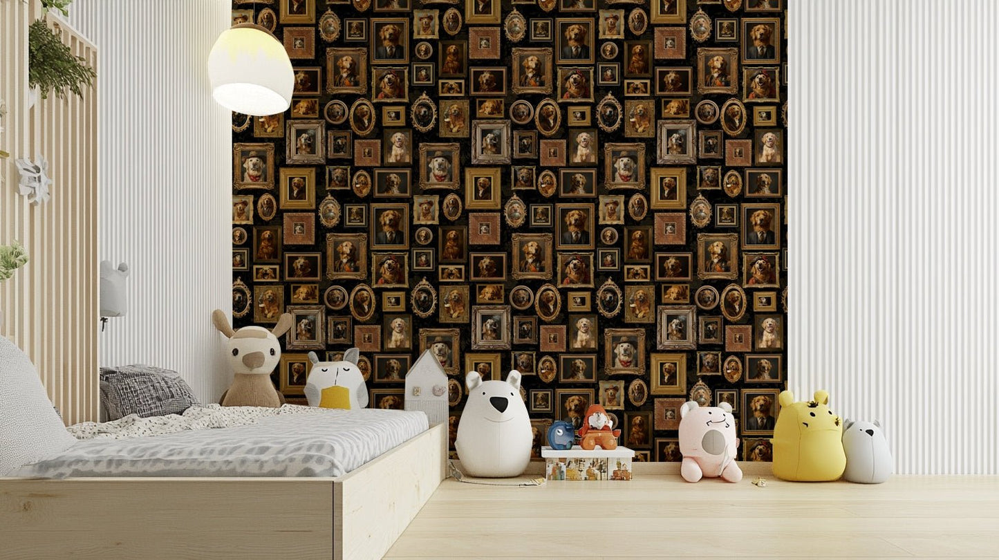 Dog portraits in a variety of breeds and poses.

