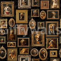 Wallpaper featuring a gallery of distinguished dogs.