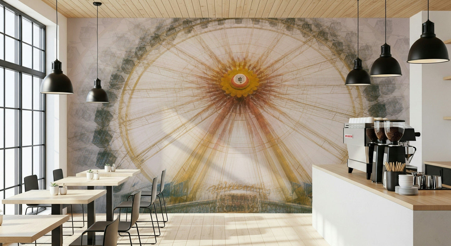 Peaceful Ride Wall Mural – Serene depiction of a solitary bicycle during a calm golden hour.