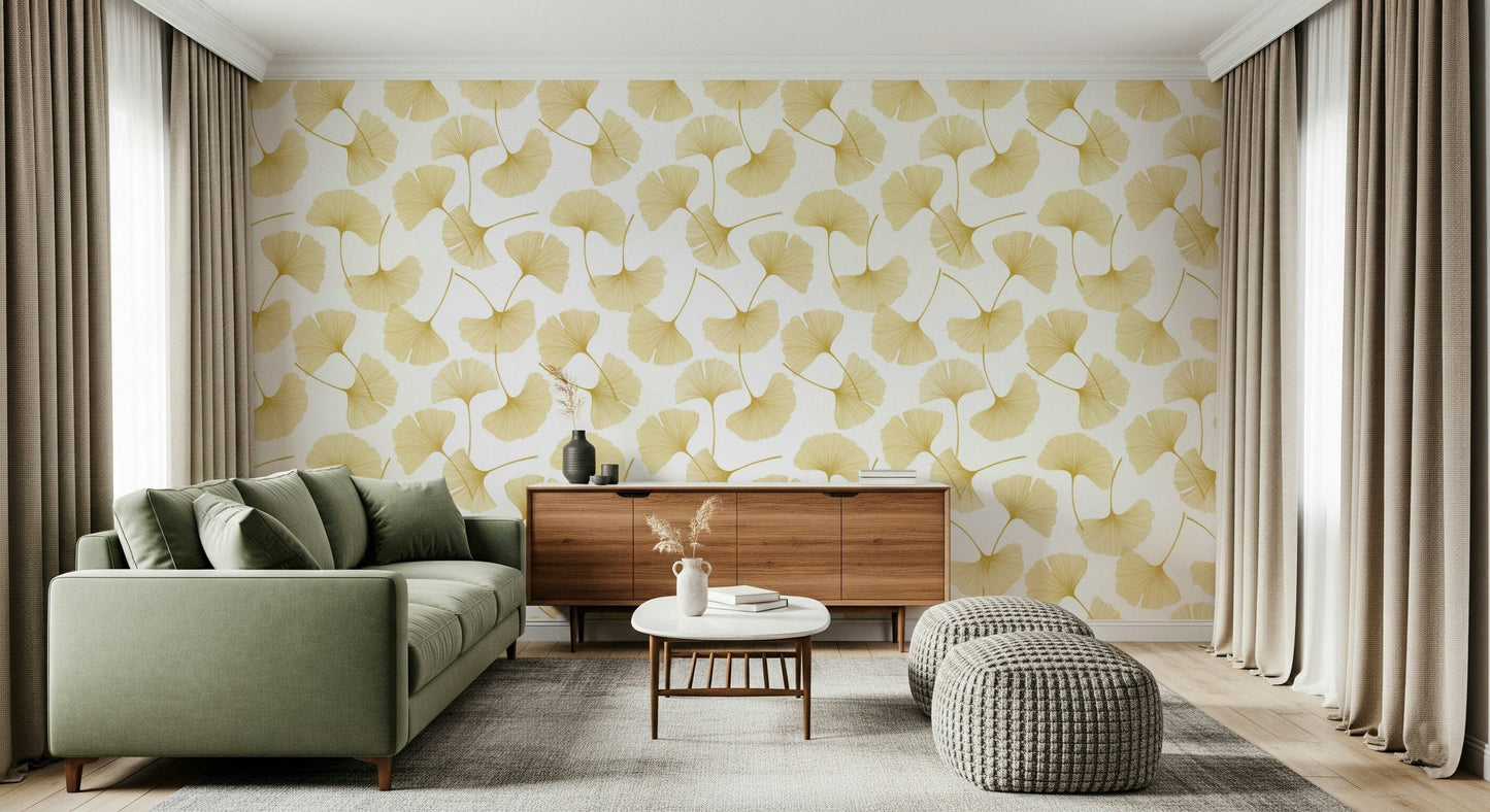 Golden Ginkgo Breeze Wallpaper⁠