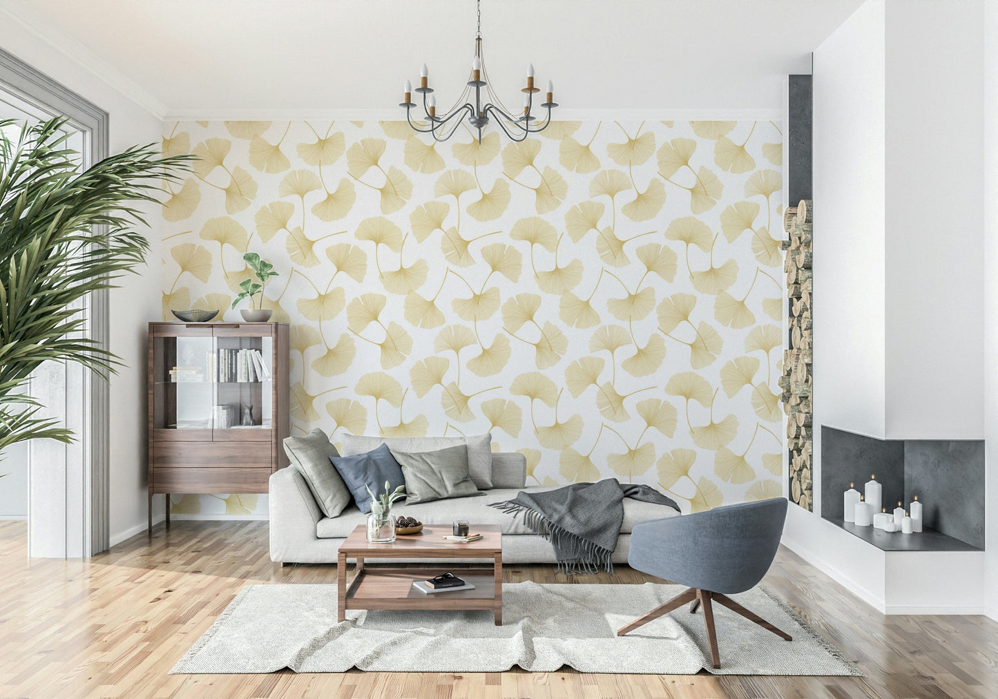 Golden Ginkgo Breeze Wallpaper⁠