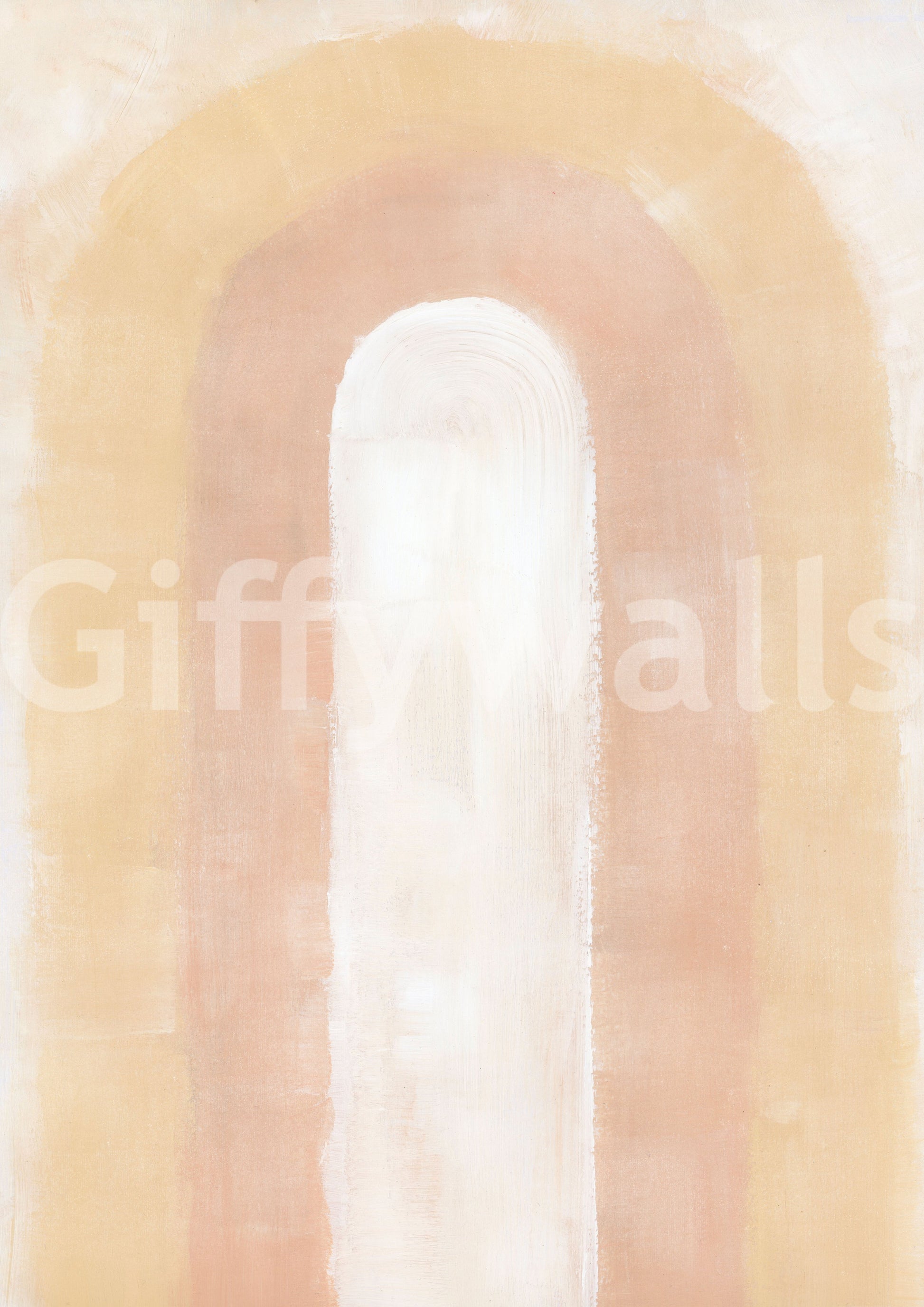 Curved arch forms with golden glow

