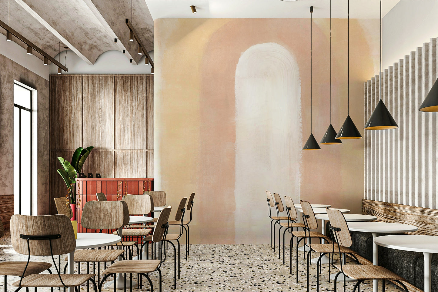 Elegant golden wallpaper for interiors

