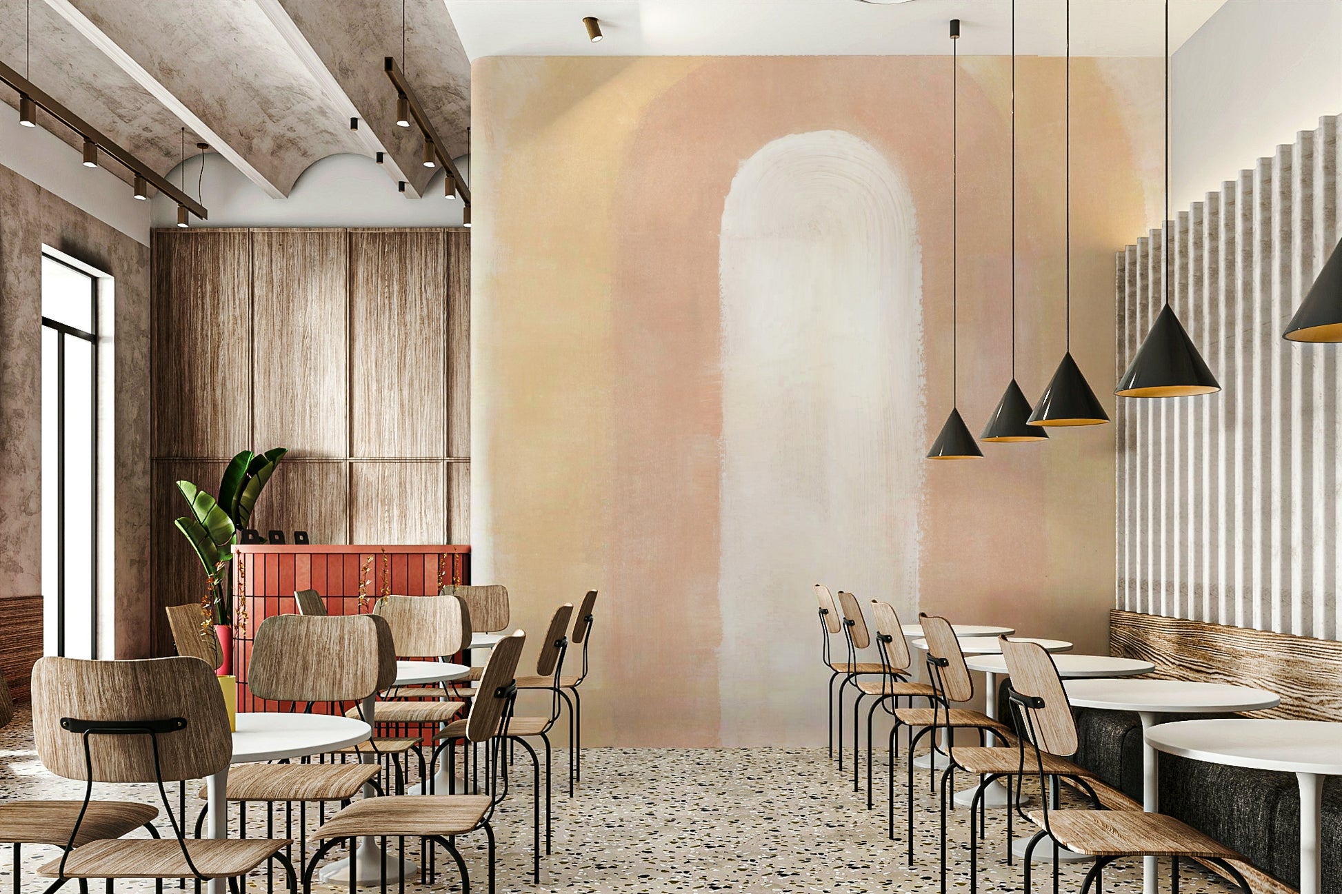 Elegant golden wallpaper for interiors

